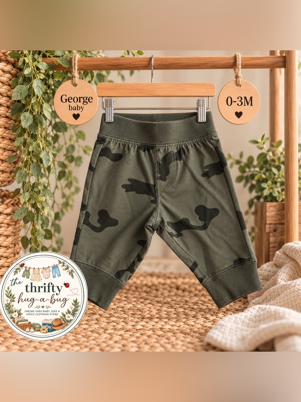 George Baby Camo Jogger Pants 0–3M 🌿🖤